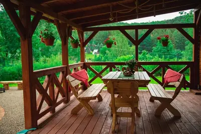Balkon lub taras w obiekcie Dom Farmerski w Górach Stołowych
