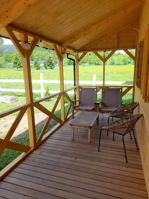 Balkon lub taras w obiekcie Sudecka Wiata-Domki