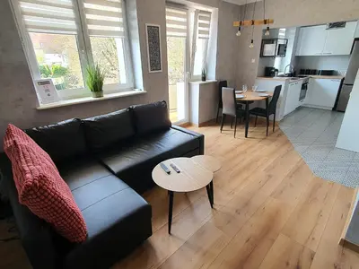 Kuchnia lub aneks kuchenny w obiekcie JDK Apartamenty Legionów 32m2 4-osobowy