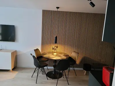 Telewizja i/lub zestaw kina domowego w obiekcie Apartament z sauną ART