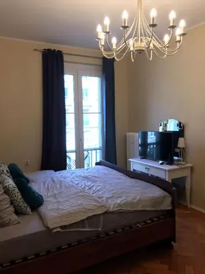 Łóżko lub łóżka w pokoju w obiekcie Stylowy apartament w centrum