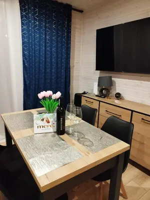 Kuchnia lub aneks kuchenny w obiekcie Domino - domek nad jeziorem