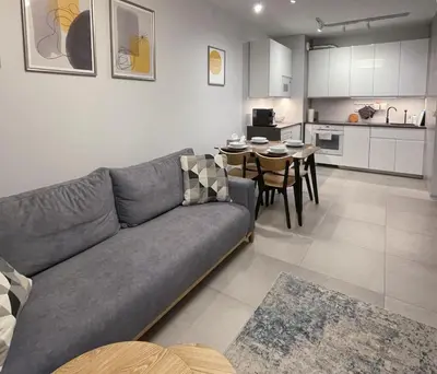 Kuchnia lub aneks kuchenny w obiekcie Apartament Cudovny z własnym ogródkiem i miejscem parkingowym w garażu