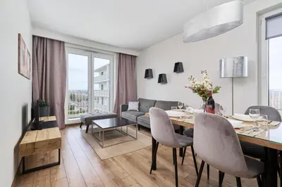 Część wypoczynkowa w obiekcie Tawryczewskiego Apartments Wrocław by Noclegi Renters