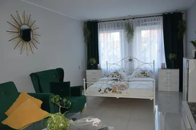 Łóżko lub łóżka w pokoju w obiekcie Apartament u Danusi