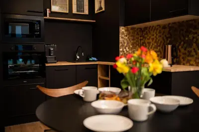 Kuchnia lub aneks kuchenny w obiekcie Apartament No1 Wyszyńskiego