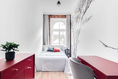 Łóżko lub łóżka w pokoju w obiekcie Apartament Plac Jana Pawła 7 Centrum Wrocław