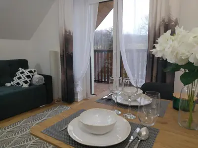 Część wypoczynkowa w obiekcie nowe Apartamenty górskie krajobrazy z widokiem na Śnieżnik - Willa Sowia