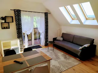 Część wypoczynkowa w obiekcie nowe Apartamenty górskie krajobrazy z widokiem na Śnieżnik - Willa Sowia