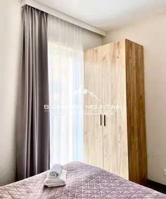 Łóżko lub łóżka w pokoju w obiekcie Blueberry Mountain Czarna góra