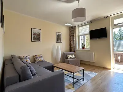 Telewizja i/lub zestaw kina domowego w obiekcie Apartament Nad Galerią blisko centrum Kudowy