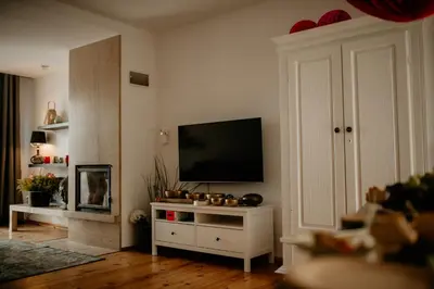 Telewizja i/lub zestaw kina domowego w obiekcie Dom na Lawendowej