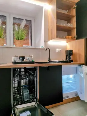 Kuchnia lub aneks kuchenny w obiekcie nowy Rustykalny apartament z tarasem - Willa Sowia