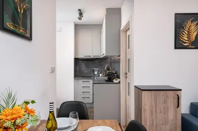 Kuchnia lub aneks kuchenny w obiekcie ApartWro 3th - apartament przy dworcu głównym PKP, balkon, garaż, rowery