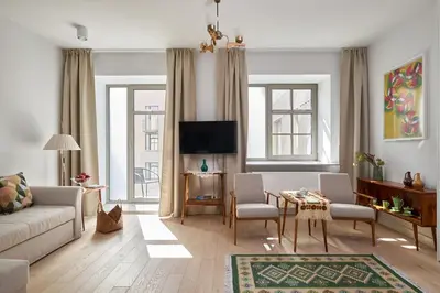 Telewizja i/lub zestaw kina domowego w obiekcie Apartament Mały PRL - Młyn Maria - Art Apartments