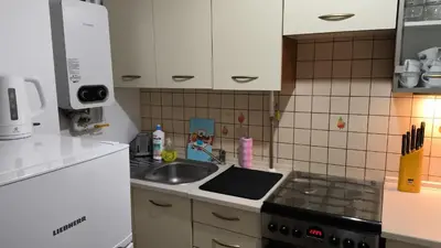 Kuchnia lub aneks kuchenny w obiekcie Apartament pod Złotą Małpą