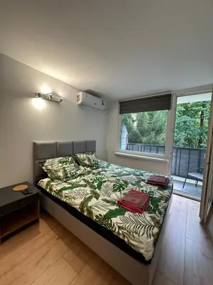 Łóżko lub łóżka w pokoju w obiekcie Apartament 221 przy Niedźwiadku