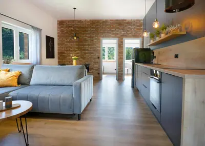 Kuchnia lub aneks kuchenny w obiekcie Apartament na Wzgórzu