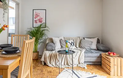 Część wypoczynkowa w obiekcie NiceOne Apartment Number 1 - W samym Centrum! Widok na deptak, AC