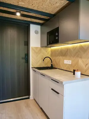 Kuchnia lub aneks kuchenny w obiekcie Loft Apartments Gliwice